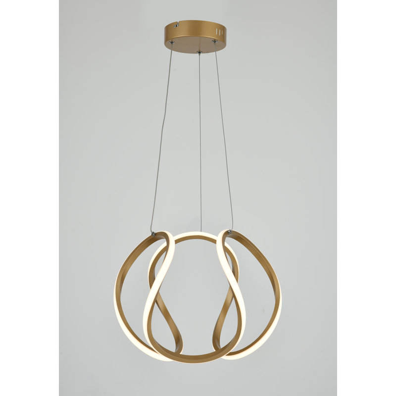 Cobberas 1 - Light LED Unique/Statement Pendant, Gold