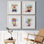 «Groovy Pig and Sky», ensemble de 4 impressions sur toile encadrées-754441938-754441901