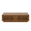 Table basse moderne en bois massif 47,2 po avec tiroirs de rangement cachés