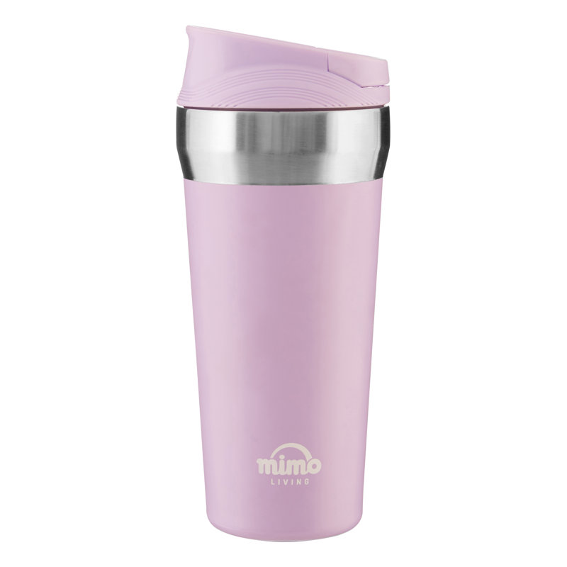 Symple Stuff Double Wall Insulated Stainless Steel Travel Mug, Lilac