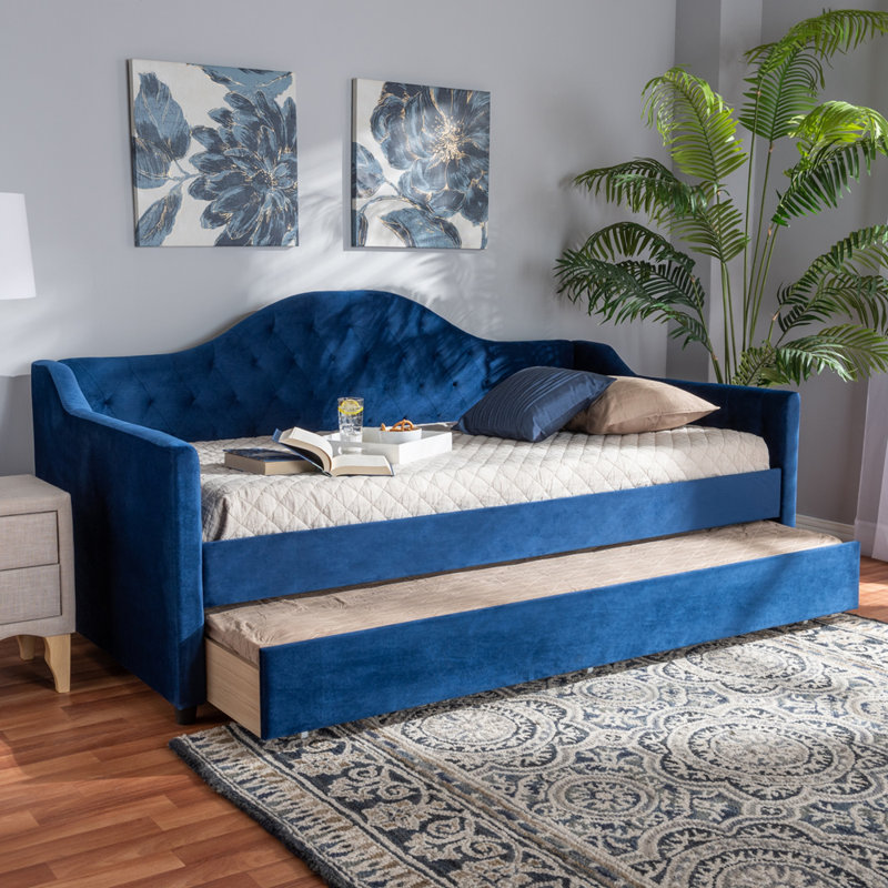 Freya Upholstered Daybed, Twin, Blue