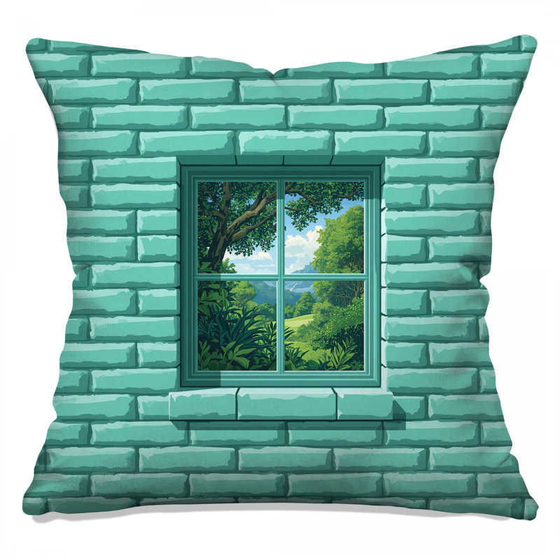 Coussins décoratifs à double face en brique turquoise, 26 x 26 pouces