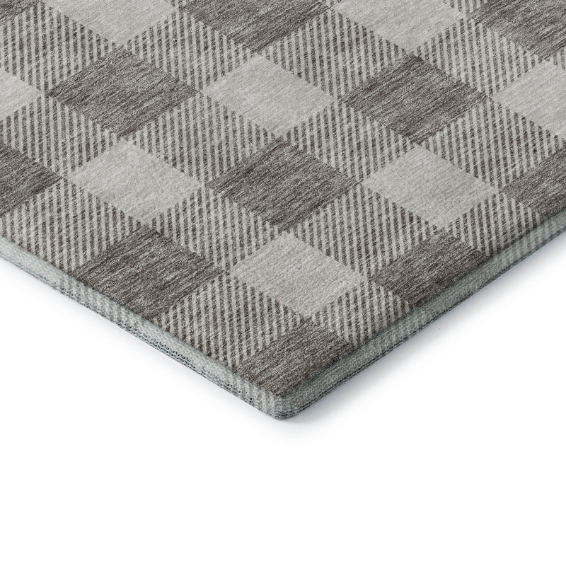 Premium Machine Washable Prisco Taupe Rug, Rectangle 3' x 5'