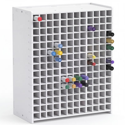 Large‑Capacity Marker Storage Holder, 180, 270 or 300 Slots Desktop Pen Organizer, Stackable PVC Art Supply Rack with Removable Dividers for Home, Classroom and Artist Studio
