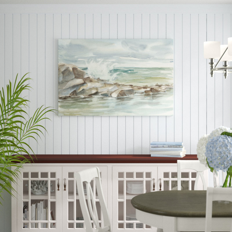 « côtier aquarelle iv », peinture sur toile, H 32 po x l 48 po