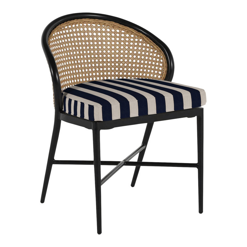 Chaise d'appoint d'extérieur Havana Cane N-Dura, Trépointe, Noir, noir, noir, noir, Perigold Etta Vapor