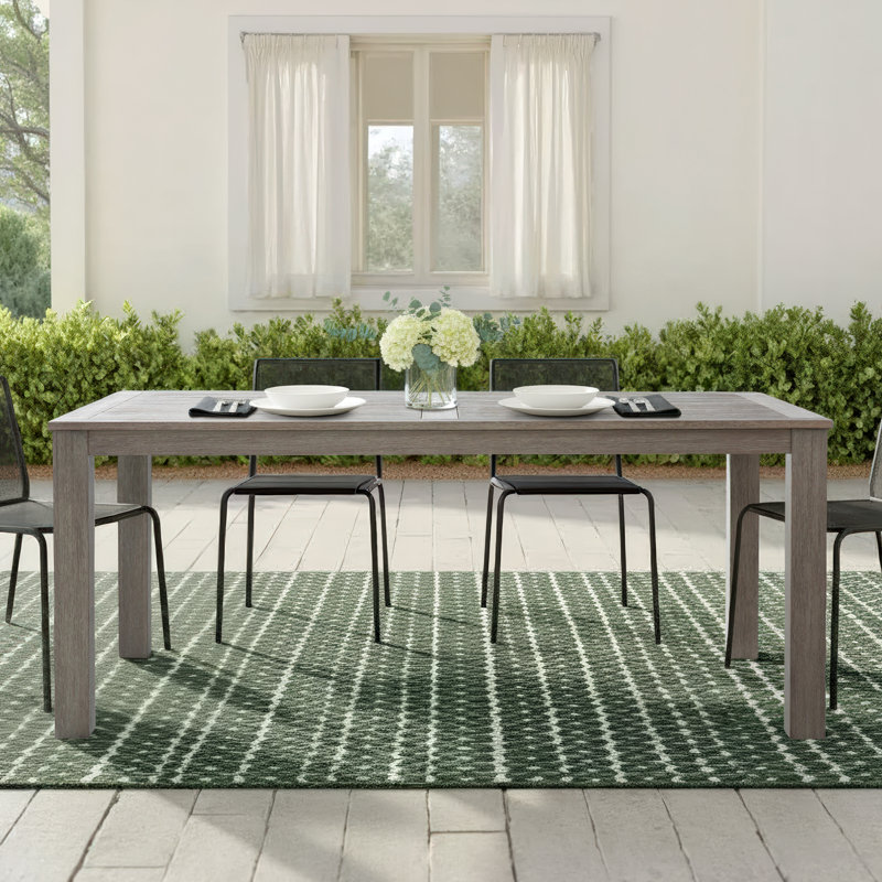 Morell Eucalyptus Outdoor Dining Table, Gray
