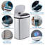 Poubelle à capteur de mouvement ovale en acier inoxydable 13 gallons Innovaze-70698881