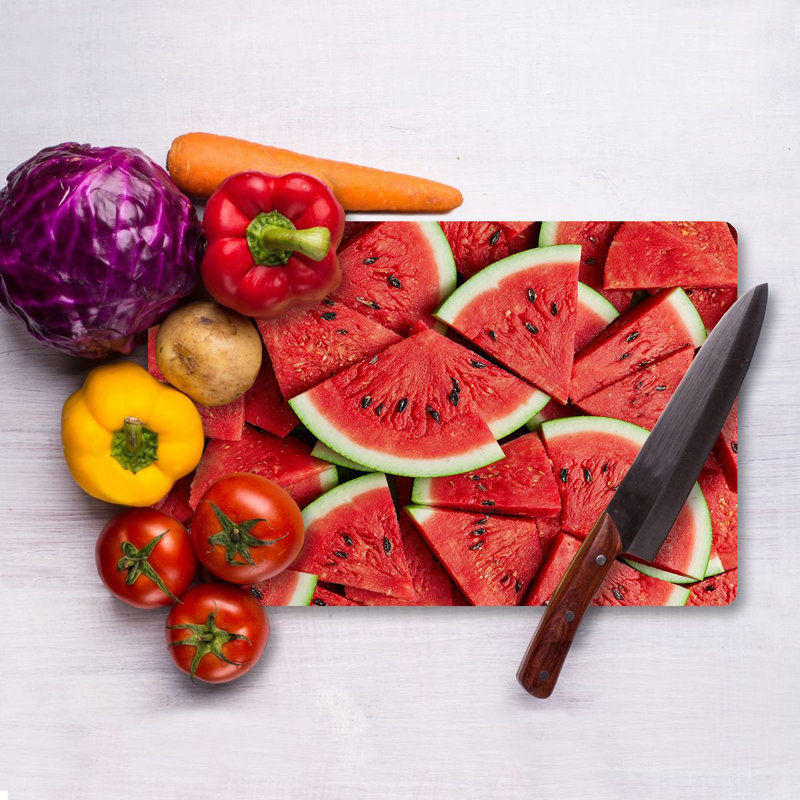 Tempered Glass Cutting Board, 7.9 x 11.8 inches | 100% Antibacterial, Easy-Clean Surface, Non-Slip Silicone Feet | Perfect for Food Prep & Serving, Durable & Stylish Kitchen Essential, Not Dishwasher Safe