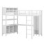 Lit mezzanine en métal avec garde-robe et bureau en L, avec cubes de rangement et tablettes-1394981088