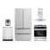 5 Piece Kitchen Package with 30" Freestanding Dual Fuel Range  30" Island Range Hood 24" Built-in Fully Integrated Dishwasher,  French Door Refrigerator & 5.5L Electric Hot Air Fryer