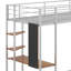  Lit mezzanine simple en métal Alexy avec 2 tablettes et 1 bureau-1214016801