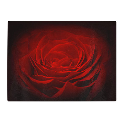 Flower Red Rose No.8  Glass Chopping Board