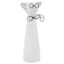 Figurine de chat en céramique pour décoration intérieure - Sculpture décorative avec décoration en métal pour le bureau, la table et le salon - Beige et noir-95490212