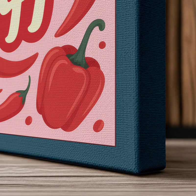 Hot Stuff Retro - Wrapped Canvas, 24x16 - 61.0 x 40.6 cm, Teal Border
