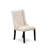 9-piece dining set includes a rectangular dining table and 8 Cream Linen Fabric dining chairs with Button Tufted Chair Back - Sand Blasting Black.-591513831-579371981-579372018