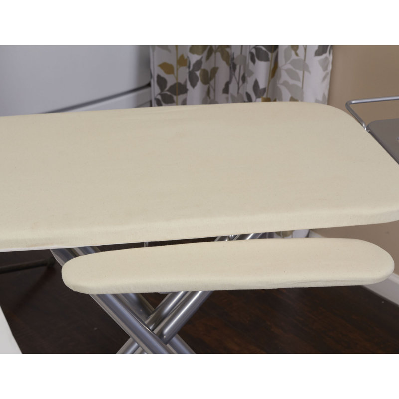 Abdulmalek Metal Freestanding Ironing Board, Silver/White