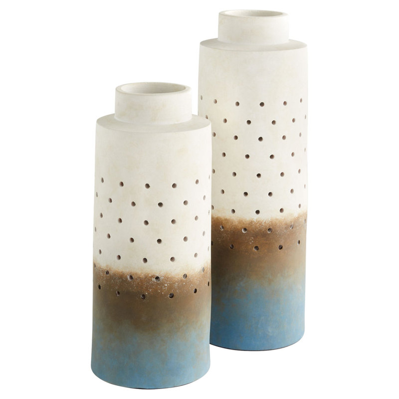 Paralos Handmade Ceramic / Porcelain Table Vase, 17" H x 7.25" W x 7.25" D