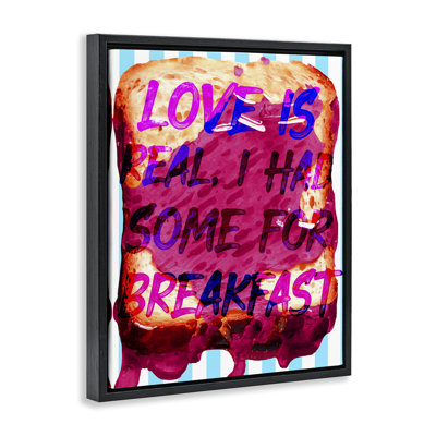 «Love Is Real Breakfast», art mural sur toile flottante par Daphne Polselli
