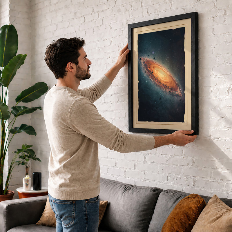 Spiral Galaxy At Rest Modern - Print, A1 - 84.1 x 59.4 cm, White