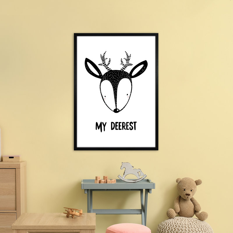 Deer by Miniofmine - Print, Brown Framed, 88cm H x 64cm W x 3cm D