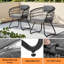 Ensemble repas pour 8 personnes en aluminium avec chaises en rotin et trou pour parasol-898037943
