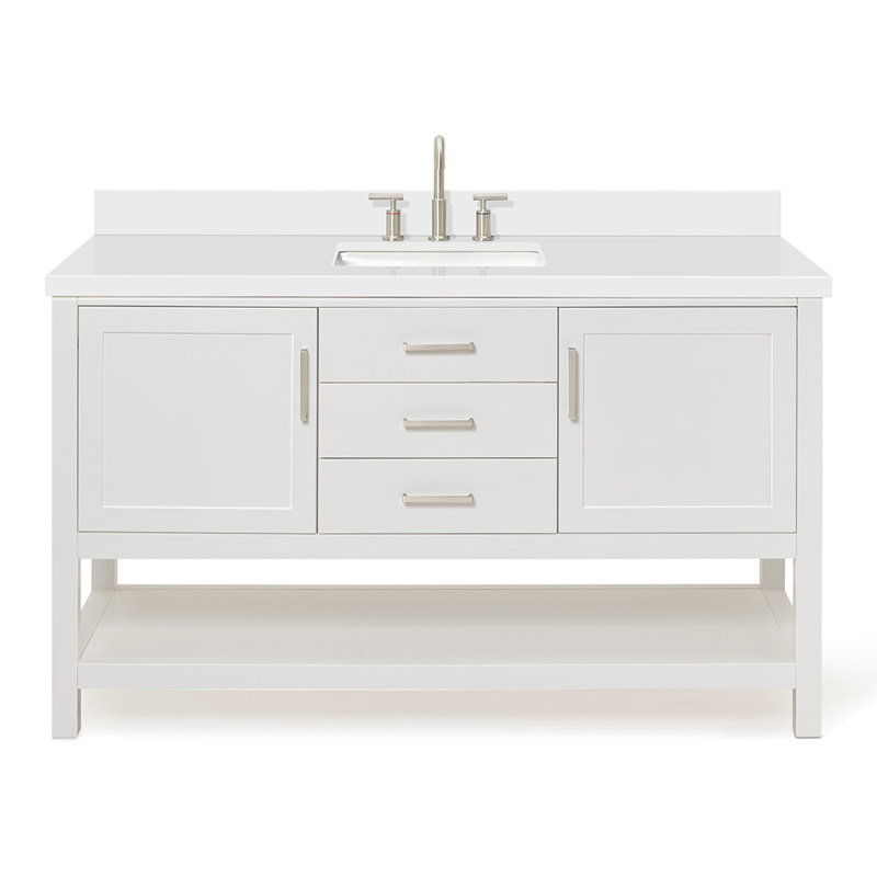 Bayhill 61'' W Single Vanity, Rectangular, White