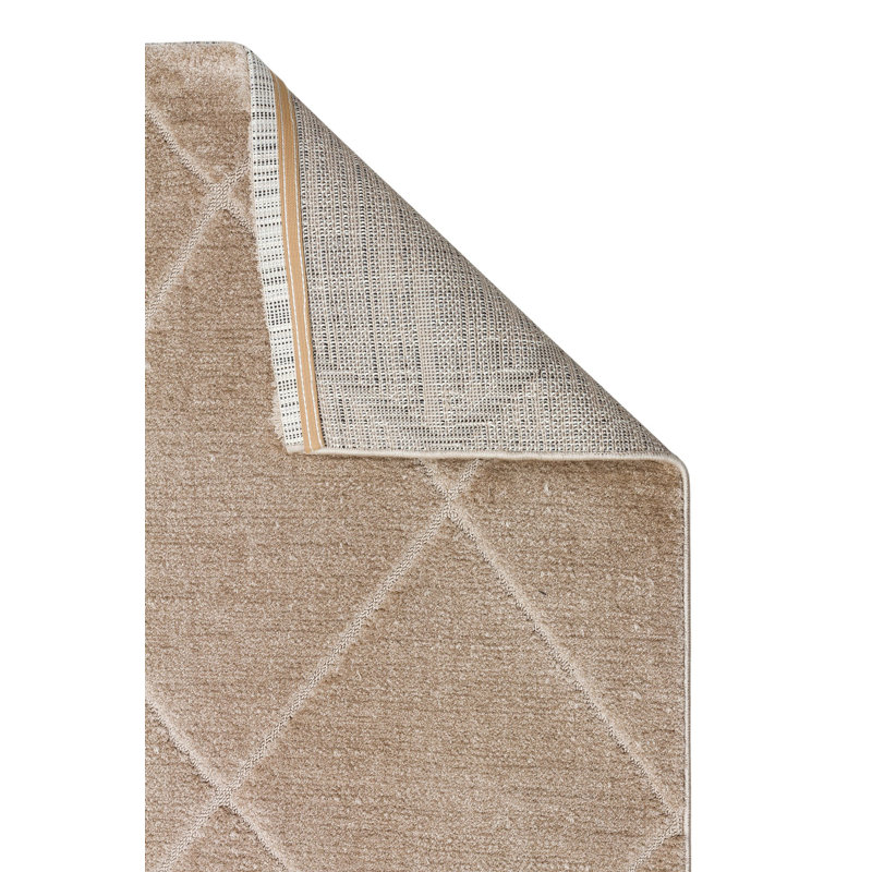 Tapis beige en micropolyester tissé à la machine Dacono, Rectangle 5 pi 3 po x 7 pi 7 po