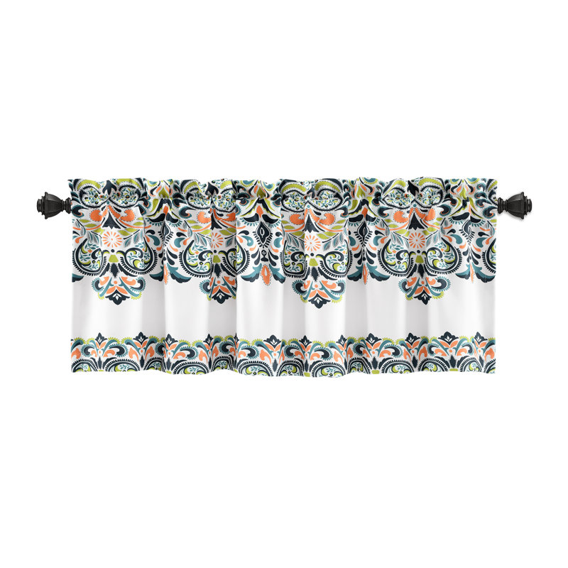 Damask Tailored Window Pelmet, Navy