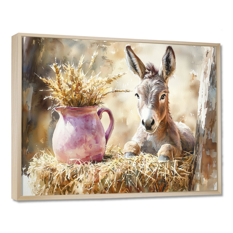 Doelling - Animals Wall Art, H 12 po x l 20 po, Impression encadrée flottante, Crème, crème