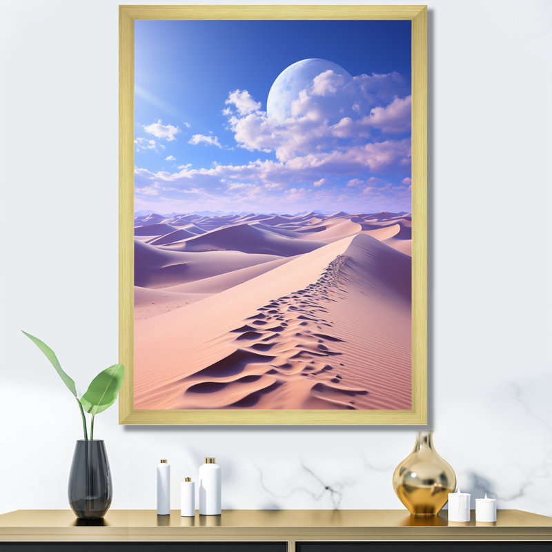 " Egypt Sahara Dreams Landscape I ", 20" H x 12" W x 1" D, Gold Picture Framed