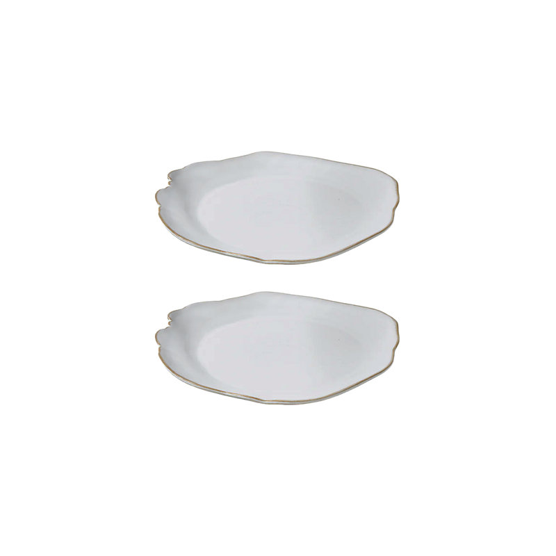 Assiette décorative Calla en céramique blanche, H 1 po x l 8 po x P 9 po