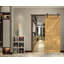 Porte de grange en bois massif DIY 3 en 1 pour chambres, espaces de rangement, placards-93928301-93928320