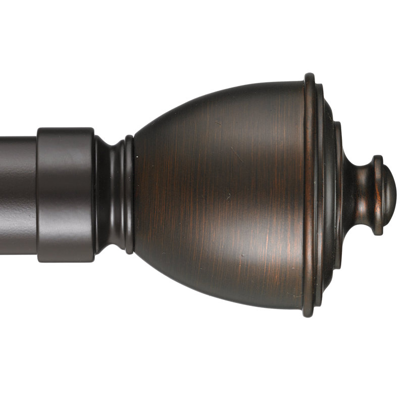 Tringle à rideaux simple 1,5 po Lawhon, H 2 po x l 96 po x P 3,75 po, Marron