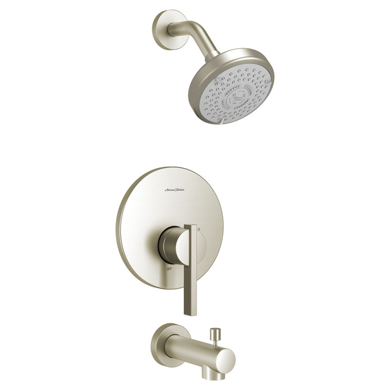 Robinet de baignoire et douche avec inverseur Berwick, Nickel brossé