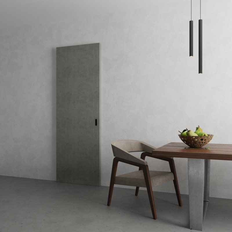 Grange cachée | Planum 0010 | Portes robustes avec finition | Ensemble coulissant Magic, Béton, 32 po x 80 po