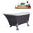 55" Streamline Clawfoot Soaking Acrylic Bathtub With Drain, Clawfeet, and Bamboo Tray-76099834-66367053