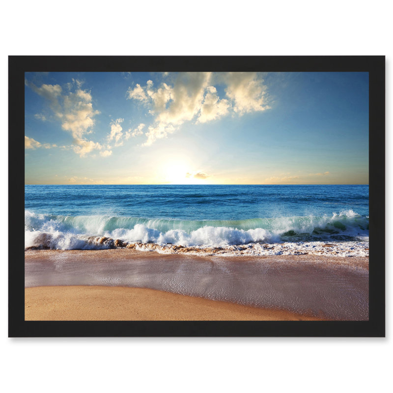 Photo Seascape Beach Sand Ocean Surf Waves - Single Picture Frame Art Prints