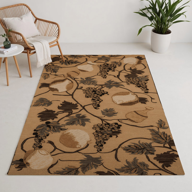 Tapis d'intérieur et d'extérieur brun français, Rectangulaire 3 pi x 5 pi
