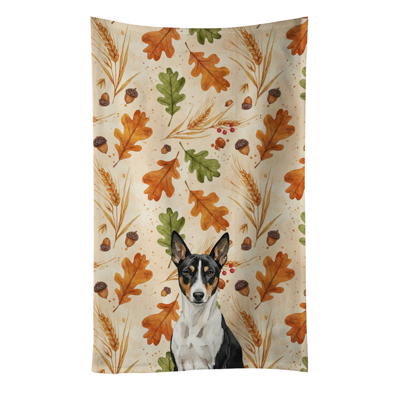 Serviette de cuisine noire et blanche Basenji, Basenji noir et blanc