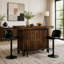 Table de bar à 2 niveaux avec rangement et design moderne-133409335