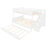 Full XL over Queen Bunk Bed with Storage Shelves, Staircase, Trundle, and LED Light, White Finish-764740338