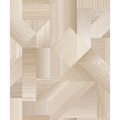 TexStyle Geometric Shape Shifter Design 33' L x 21" W Metallic/Satin Wallpaper Roll