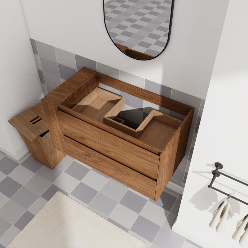 Sophisticated Wall Mounted Bathroom Vanity With Soft Close Drawer For Enhanced Functionality