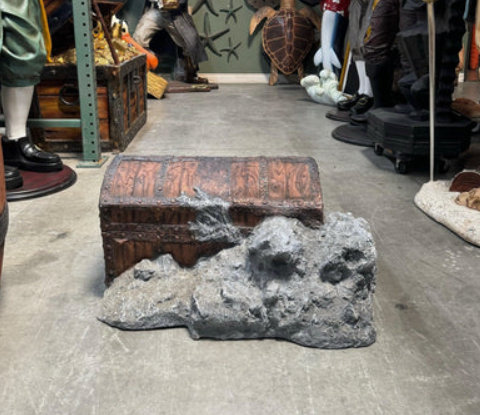 Old Treasure Chest Life Size Statue