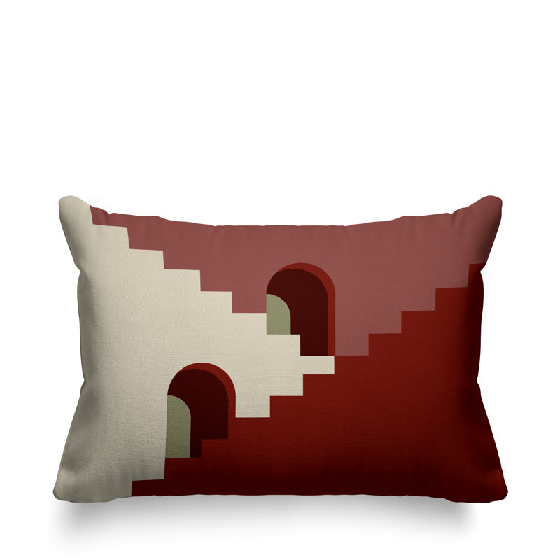 Coussin décoratif intérieur / extérieur Minimalist Architecture, Rouge
