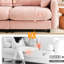 Canapé modulaire en chenille rose de conception ergonomique et confortable pour les chambres à coucher: tissu, siège et mobilier