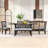 6-Piece Dining Table Set with Upholstered Chair and Bench-249016289-249016290