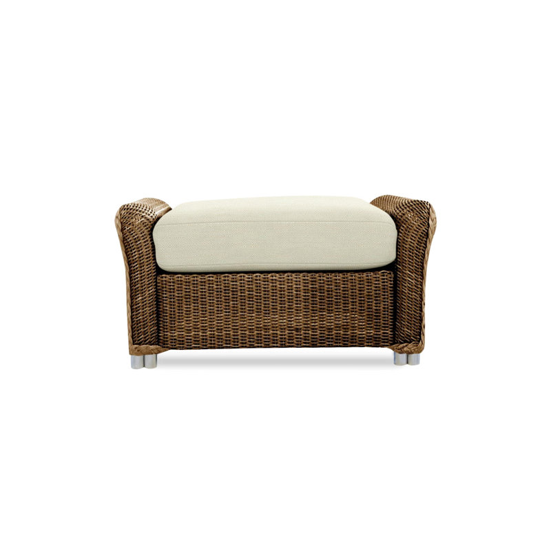 Reflections Outdoor Ottoman, Pewter, Demo Oatmeal