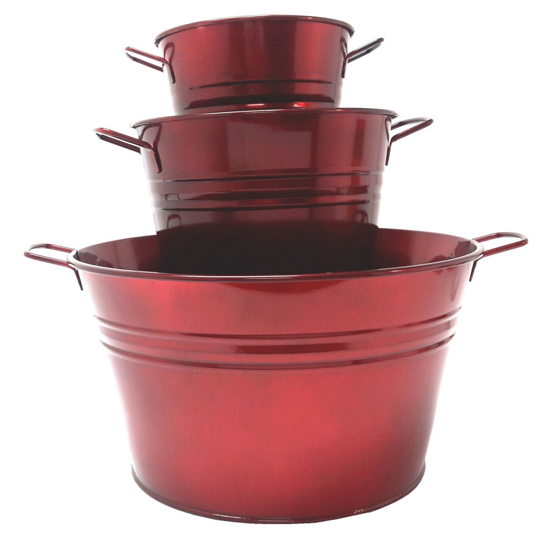 Reposa Metal Pot Planter, Glazed Apple